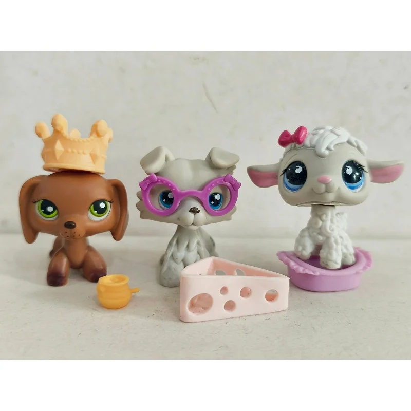 3pcs/lot LPS Figure pet shop Dog Lamb W/Accessories Littlest Pet Shop toy #014