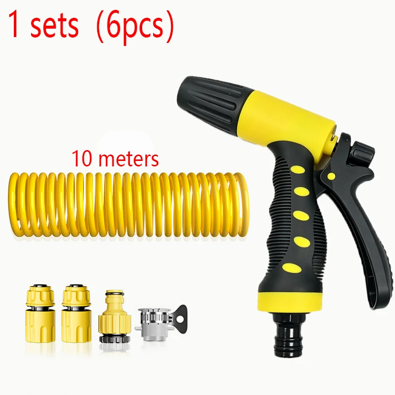 10 Meter Telescopic Water Pipe with High-pressure Nozzle Car Washing Tool Set Extension Hose Water Hose for Pressure Cleaner