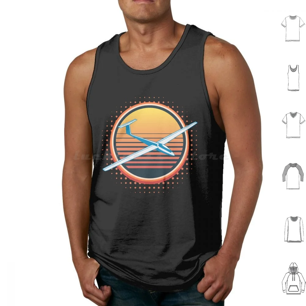 Glider Glider Glider Pilot Tank Tops Vest Sleeveless Glider Glider Pilot Pilot Gliding Fly Glide Paragliding Air Sports Flyer