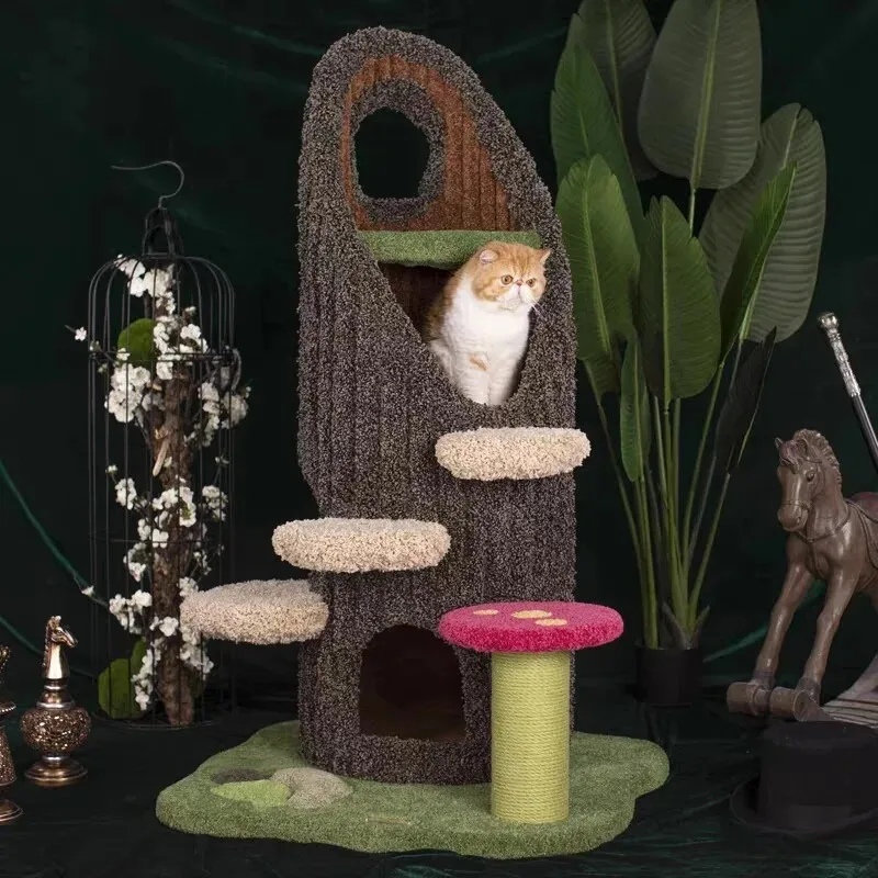 Large cat tree cat climbing frame simulation tree hole cat house integrated cat nest