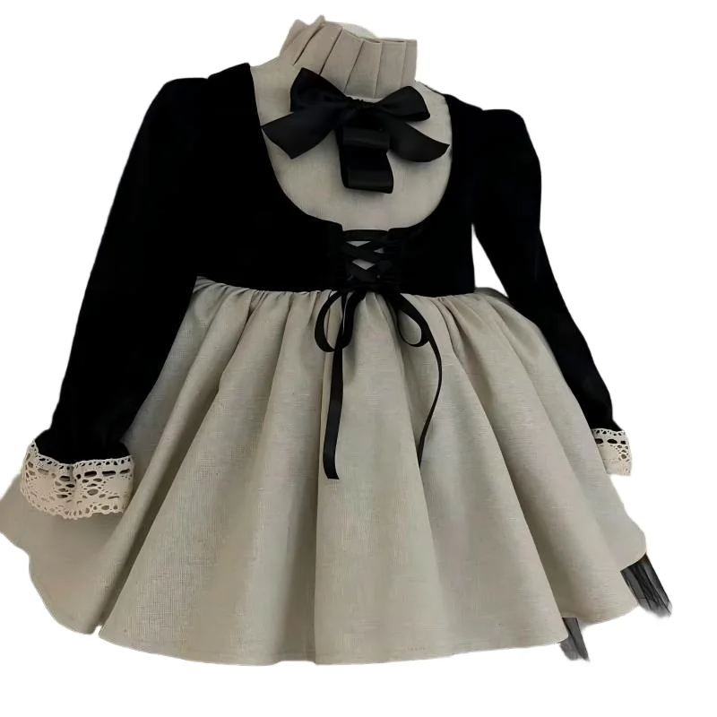 

0-12Y Baby Girl Autumn Embroidery Vintage Princess Dress for Birthday Photography Holiday Eid C196