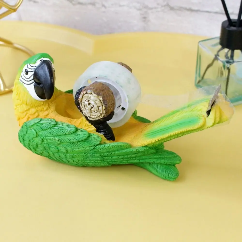 1 Set Cute Parrot Tape Dispenser Cartoon Animal Shape Bird Shaped Tape Holder Easy to Use Parrot Desktop Ornaments Desk