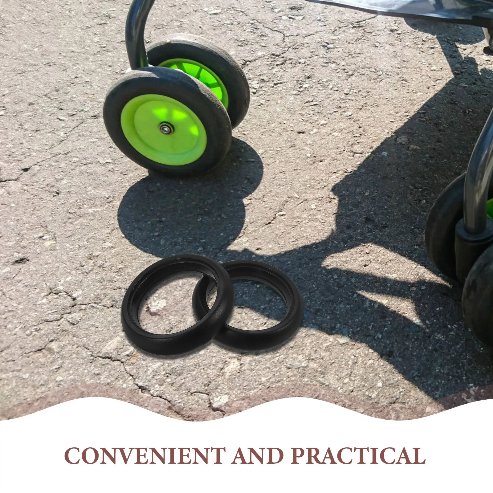 2pcs 5 Inch Baby Stroller Tires Smooth Rubber Outer Tire For Pushchair Replacement Durable Infant Cart Wheel Parts