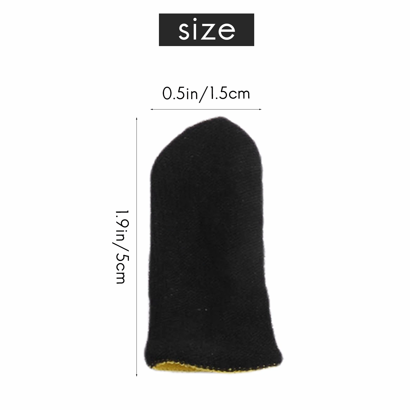 B04B-18-Pin Carbon Fiber Finger Sleeves For PUBG Mobile Games Press Screen Finger Sleeves Black & Yellow(16 Pcs)