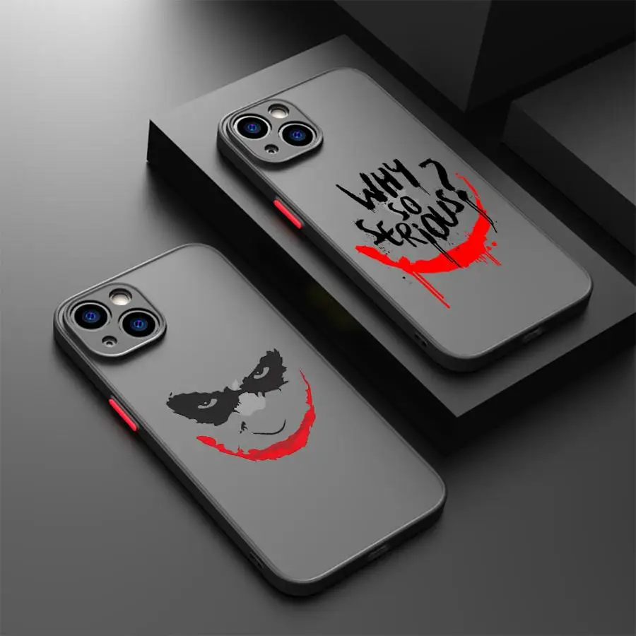 Joker Fun Haha Phone Case for Apple iPhone 7 8 Plus 13 Mini 12 XS Max SE 14 Pro 11 Pro XR 16 15 ProMax Matte Cover