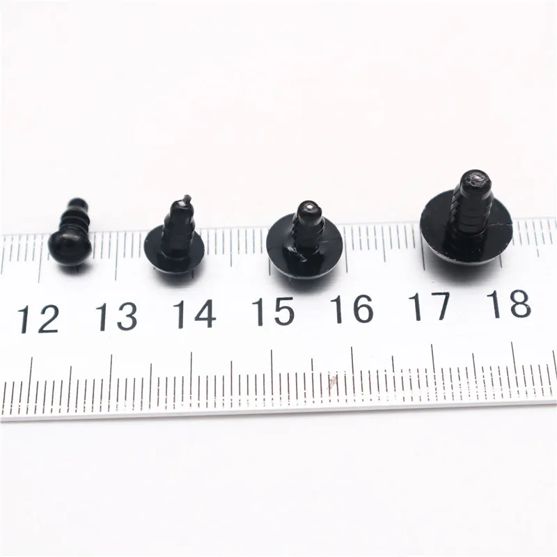 6-18mm Black Plastic Eye For Craft Doll Decoration Accessories Safety Eyes Amigurumi For Toy Animal Eye Doll Toys 50/100pcs