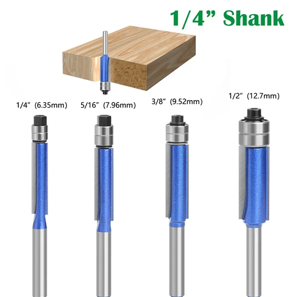 

1pc 6.35MM Shank Double Bearing Flush Trim Bit Router Bit For Wood Template Pattern Bit Alloy Milling Cutter Woodworking Tool