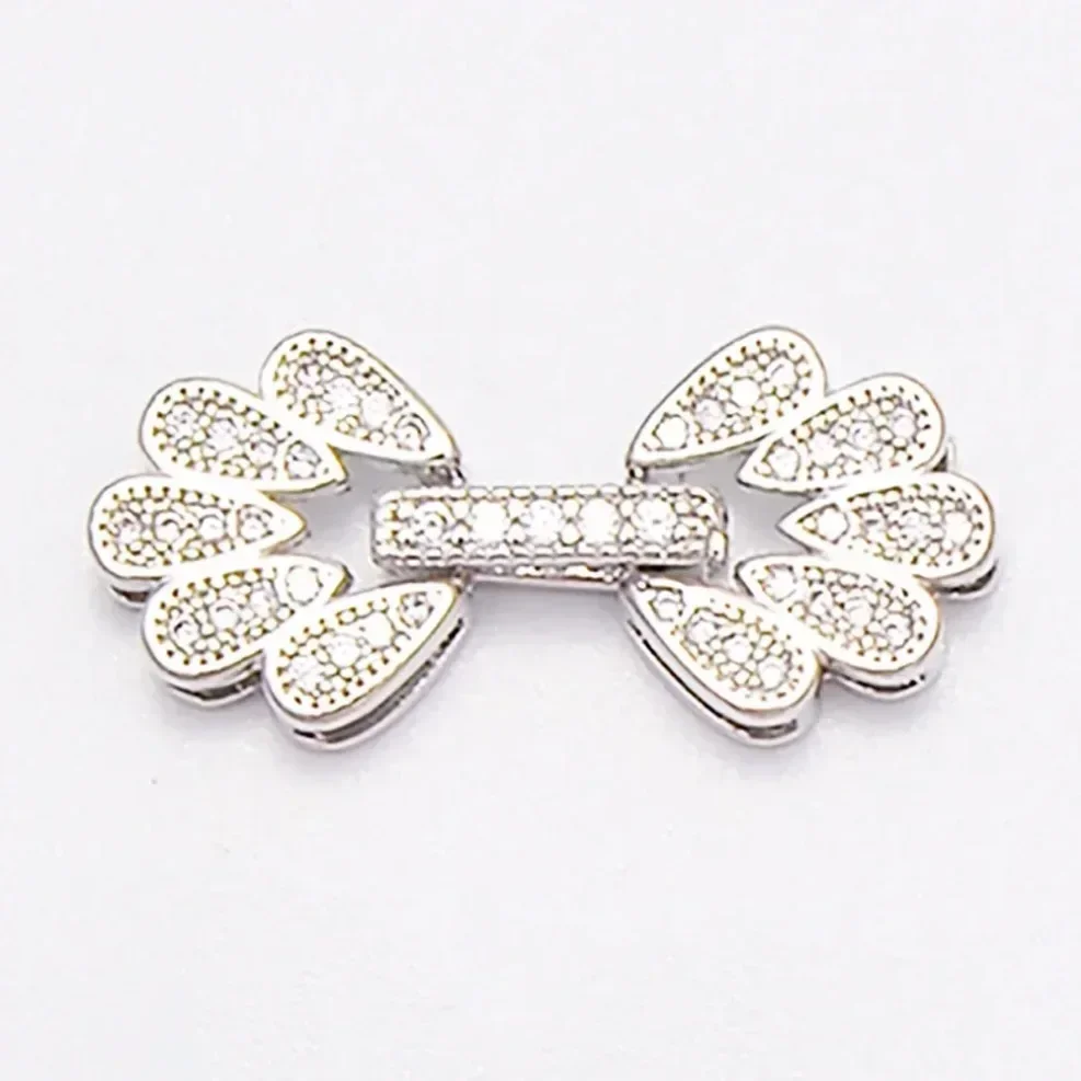 Jewelry Making Accessories Fastener Flower Connectors DIY Necklaces Bracelets Parts Brass Zircon Crystal Accents Clasp 1 Piece