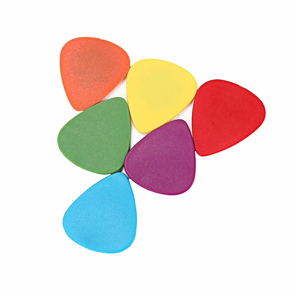 

6Pcs Thin Guitar Picks Pom Cork Edge Colorful Lightweight for Guitar Bass Ukulele Mandolin Banjo Professional Use