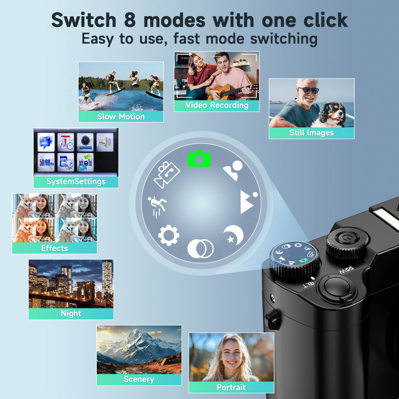 كاميرا رقمية 4K للتصوير الفوتوغرافي والفيديو ضبط تلقائي للصورة 48 ميجابكسل كاميرا تسجيل فيديو 3 بوصة 180 °   شاشة فليب مع فلاش لهدية عيد الميلاد