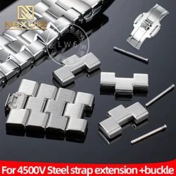 Stainless steel Accessory For Vacheron Constantin OVERSEAS 4500V Steel Strap Extension Steel Colored Buckle 19x7mm 23.7x7mm