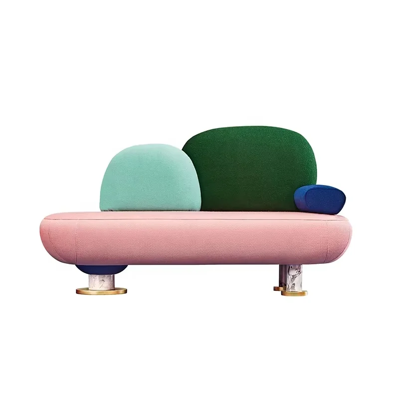 

Lovely Modern Living Room Furniture Set Fabric Upholstery Colorful Sofa