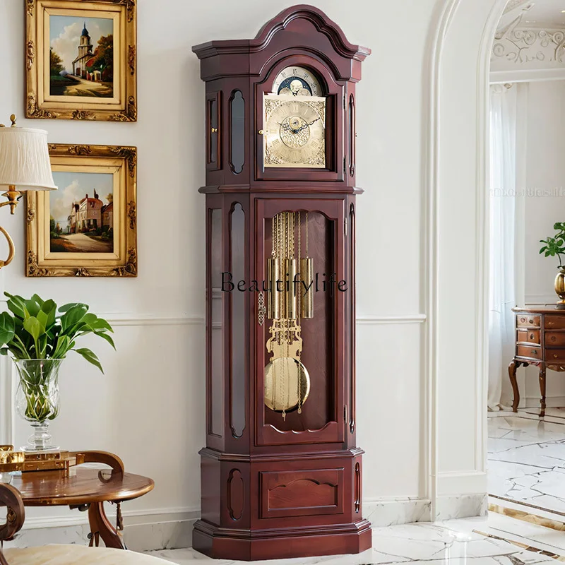 

Floor clock Living room New Chinese timekeeping pendulum clock Antique mechanical clock 9819