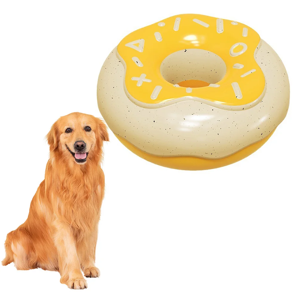 Dog Donut Toy, Chewing Toys With Hidden Built-in Sound Device, Interactive Chewing Toys Floatable On Water Training Outdoor