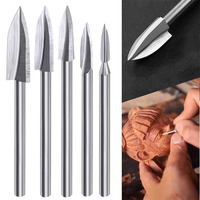 5Pcs Wood Carving Drill Bit HSS Engraving Drill Bit Set Wood Crafts Grinding Tool Carbide Root Milling Grinder Burr Carve Tools