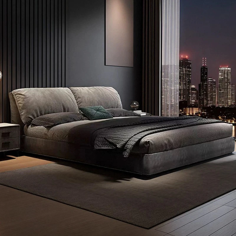 

King Size Bed Earthing Storage Lounge Complete Master Bed Luxury Bedroom Wooden Muebles Para El Hogar Home Furniture