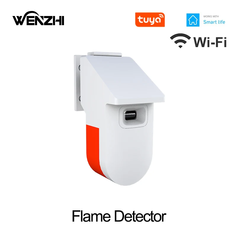 

Wifi UV Flame Detector Fire Sensor Siren Alarm 80DB For Home/School/Hotel/Factory/Warehouse/Store 5V Works With Tuya Smart Life