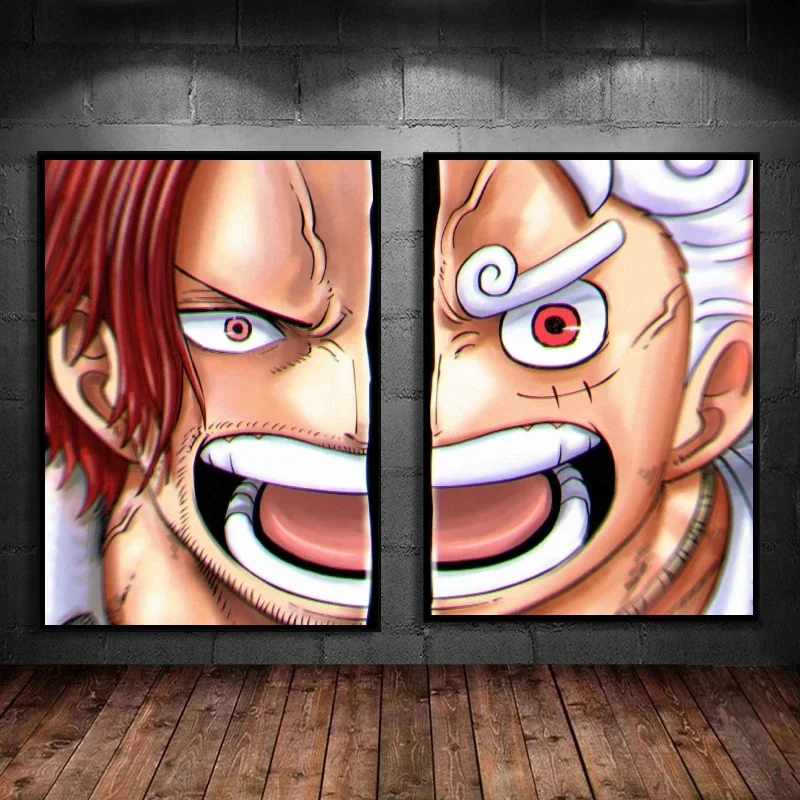 

Japanese Anime One Piece Luffy Shanks Canvas Paintings Kid Classic Hd Print Art Prints Birthday Gifts Living Room Decorative