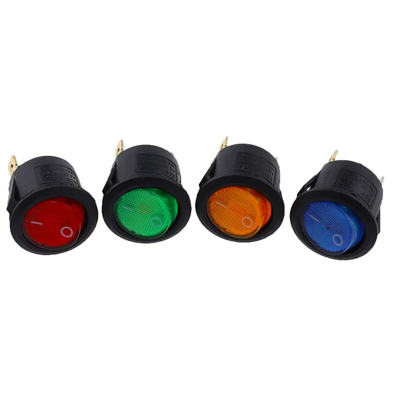 4 Stuks Kcd1 5V-12V/220V Aan/Uit Ronde Tuimelschakelaar Led Verlichte Auto Dashboard Boot Bestelwagen Met Licht