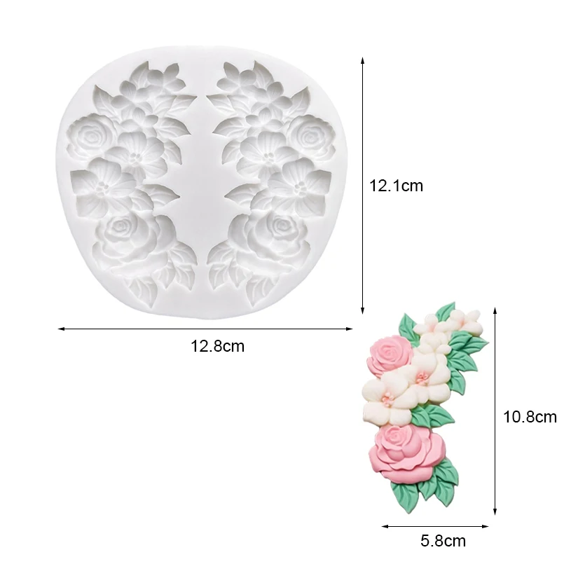 زهرة الورد سيليكون قالب السكر كرافت أدوات الراتنج الشوكولاته كب كيك الخبز فندان أدوات تزيين الكعكة #6