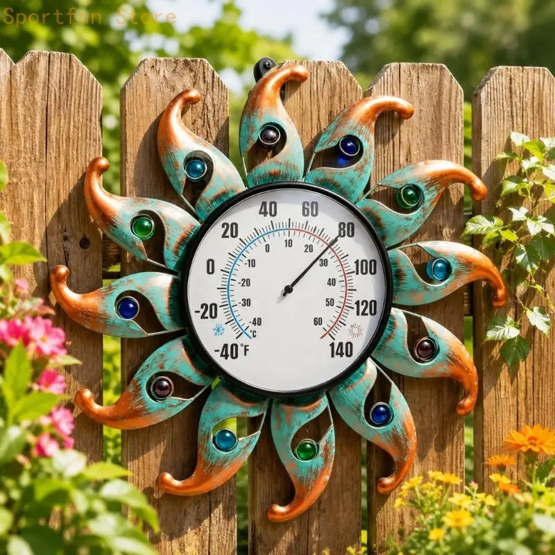 Decorative Outdoor Wall Temperature Reader with Degree Display for Porch Fence Garden Wall Accent and Daily Use X7JD