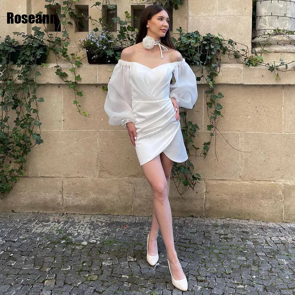 Customized Fashion 2024 New A-line Wedding Dresses Strapless Puff Sleeve Bride Dresses Detachable Brush Train robe de mariée