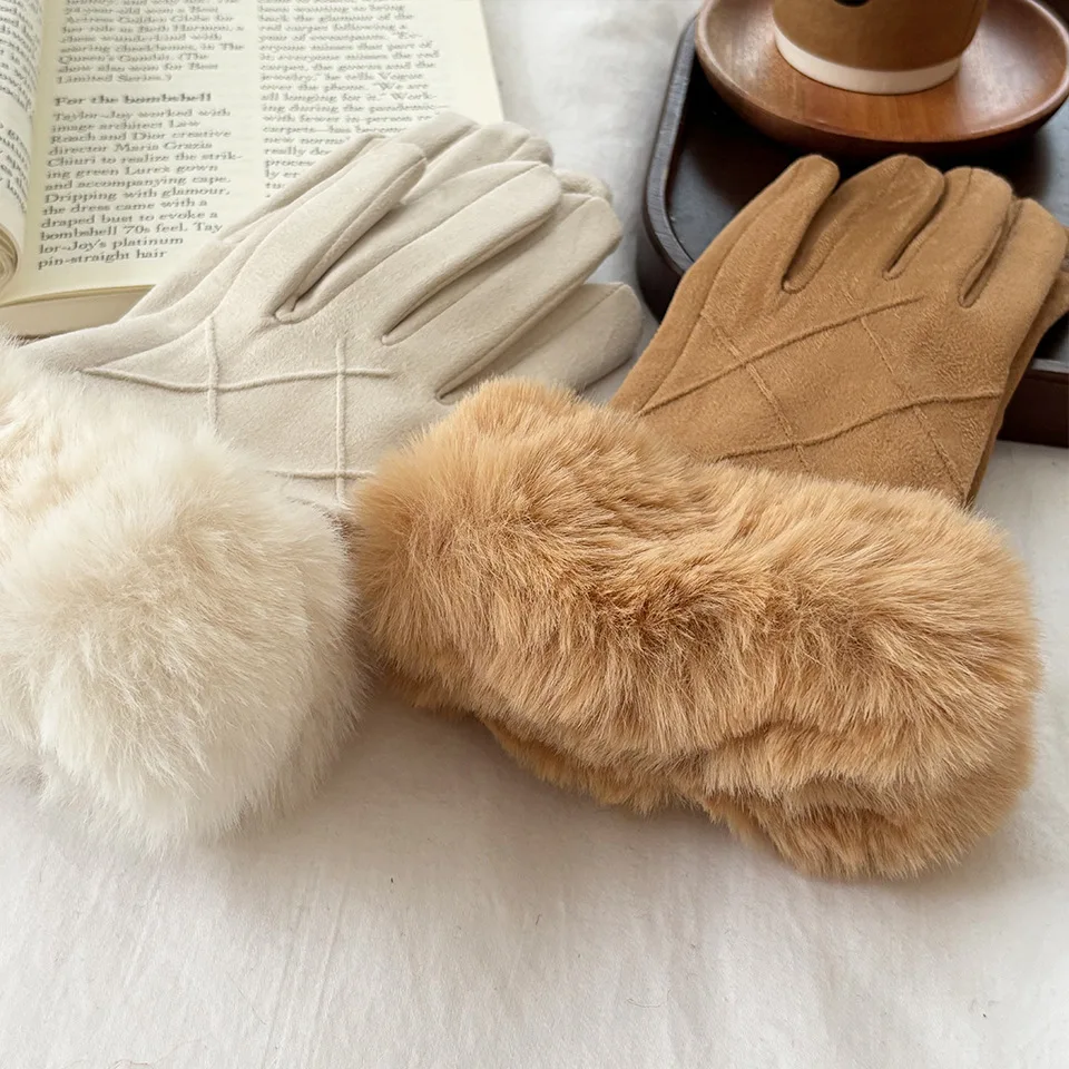 السيدات قفازات محبوكة أنيقة شتاء دافئ الباردة والدليل على قفازات مرنة لينة المرأة قفازات الموضة في الهواء الطلق