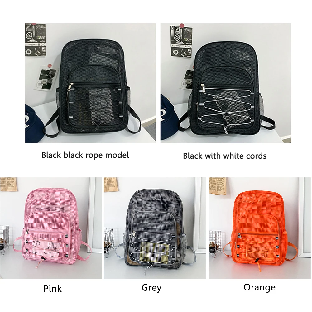 Mesh College Student Backpack Comfortable Shoulder Strap Portable Gym Bags High-Capacity Multifunctional for Commuting Swimming