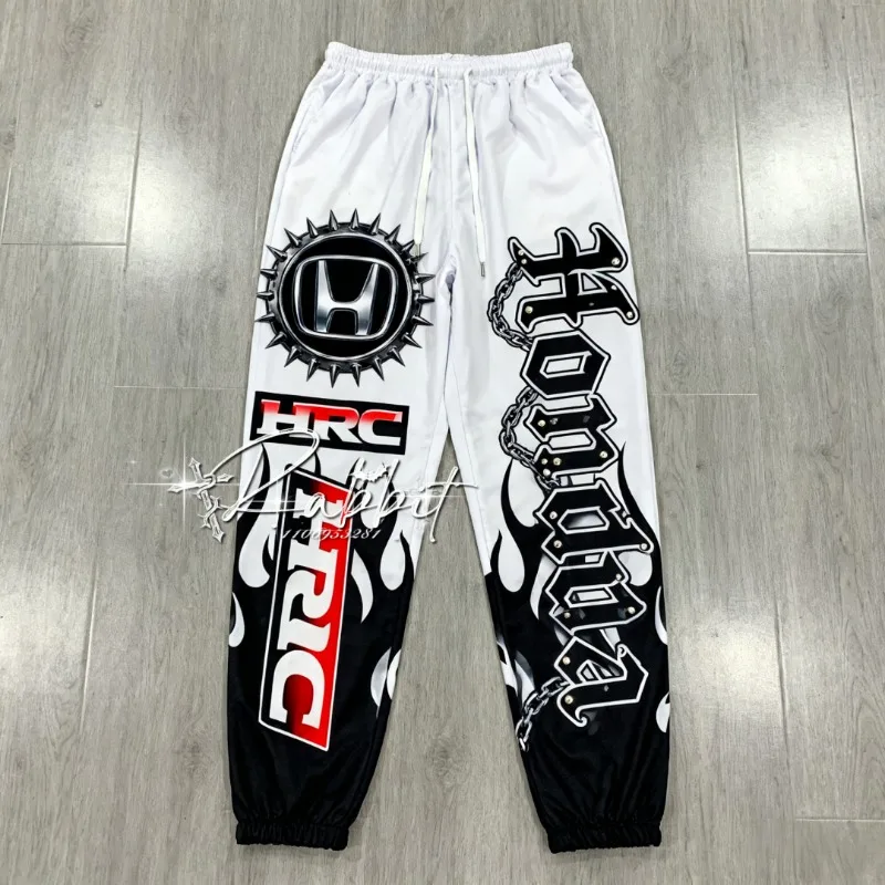 

Honda HRC Racing TeamRetro Gothic Fashion Street Pants Men's Motorcycle Racing Off Road HobbyCycling Speed DryingSunscreen Pants