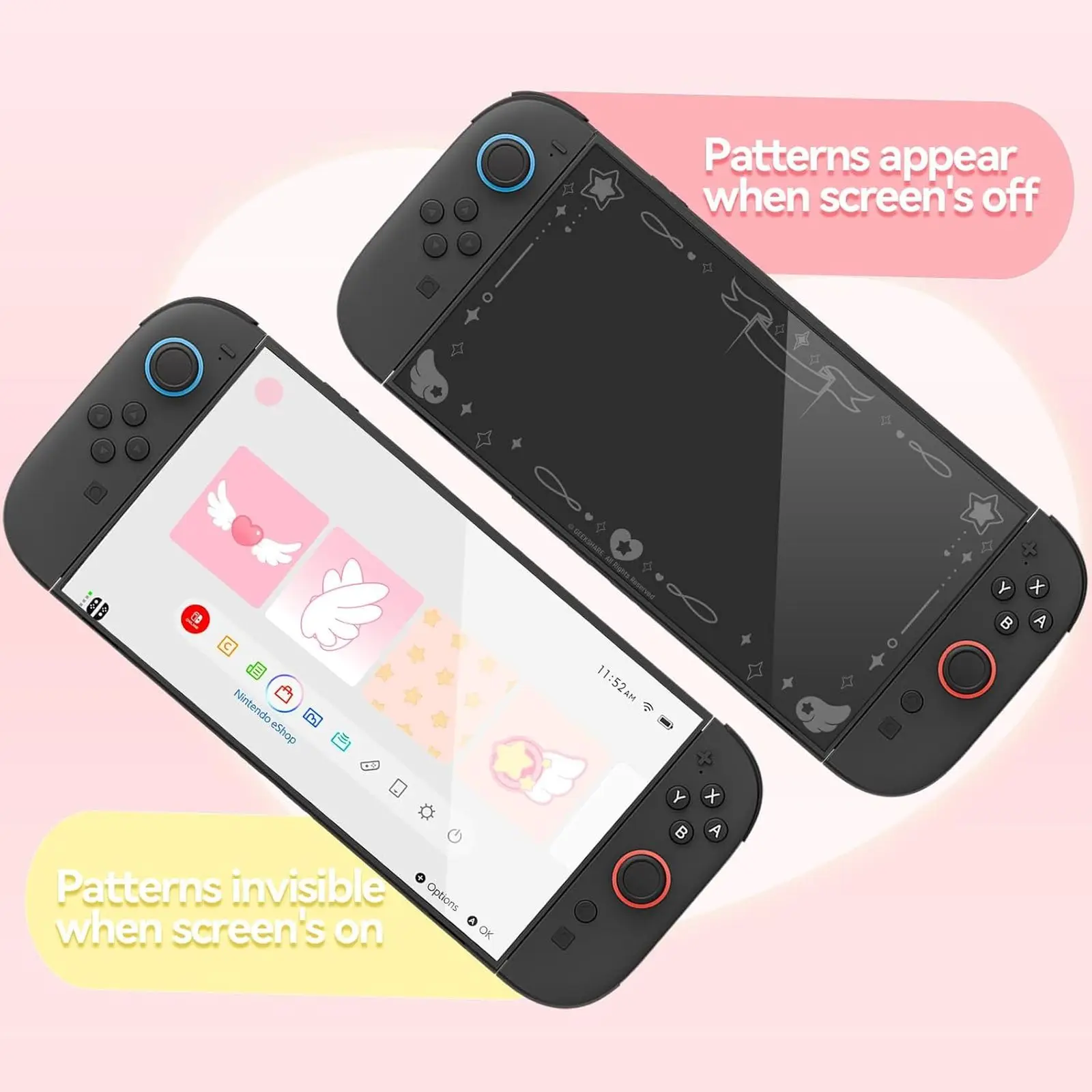 Geekshare Premium High-Aluminum Tempered Glass Screen Protector for Switch 2 with Positioning Frame, Ultra HD Clear Star Wings