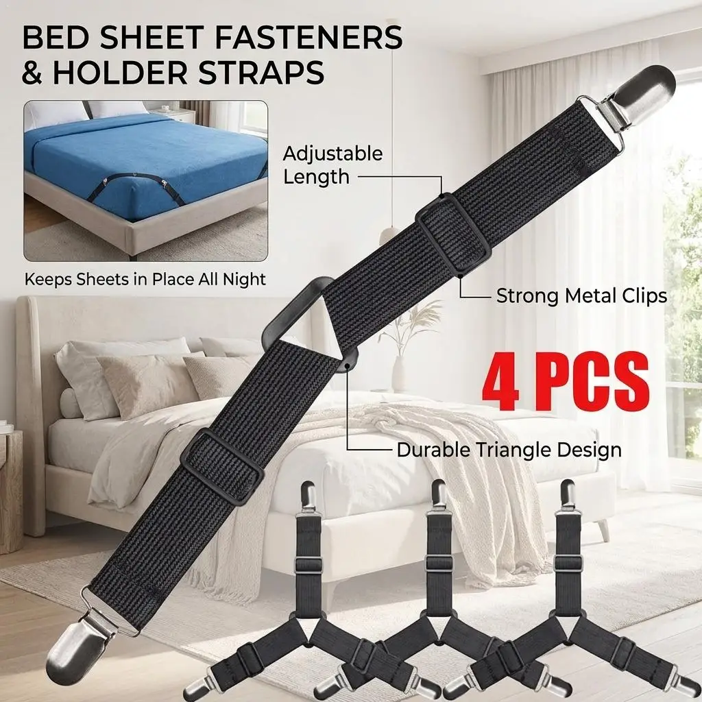 Adjustable Metal Bed Sheet Clip - Universal Blanket Holder Sofa Cover Tablecloth Tent Fixed Buckle for Home And Camping