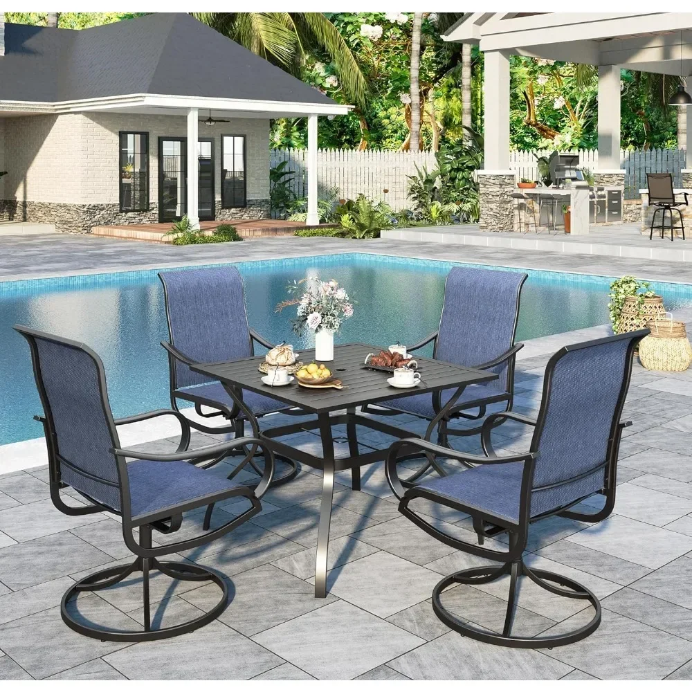 Outdoor Dining Set Patio Dining Set for 4 Outdoor Table and Chairs 5 Pieces with Swivel Patio Chairs 37