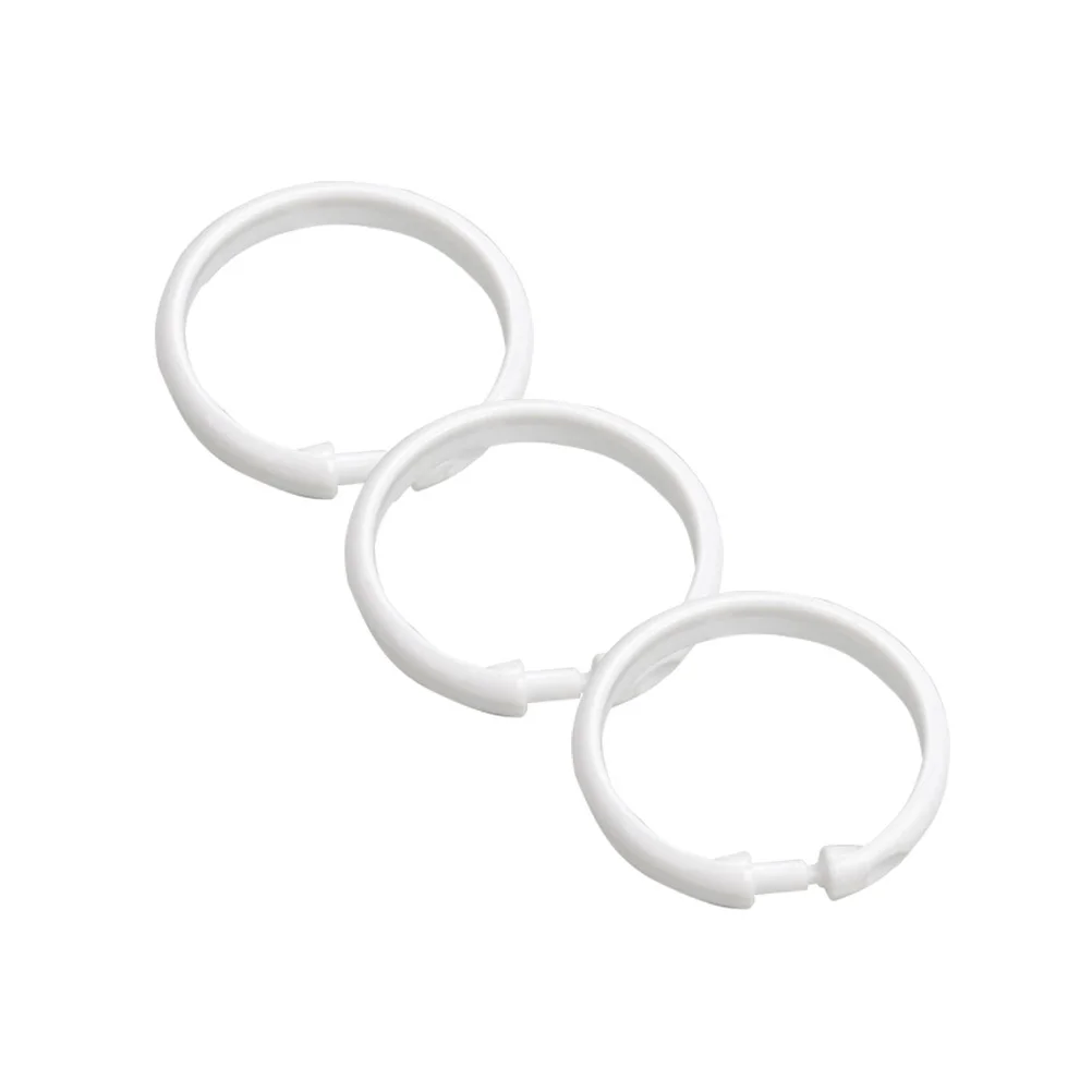 

24Pcs Shower Curtain Hooks Rustproof Plastic O-Shaped Rings Smooth Glide Bathroom Tub Drapes Clips Shower Curtain Rings