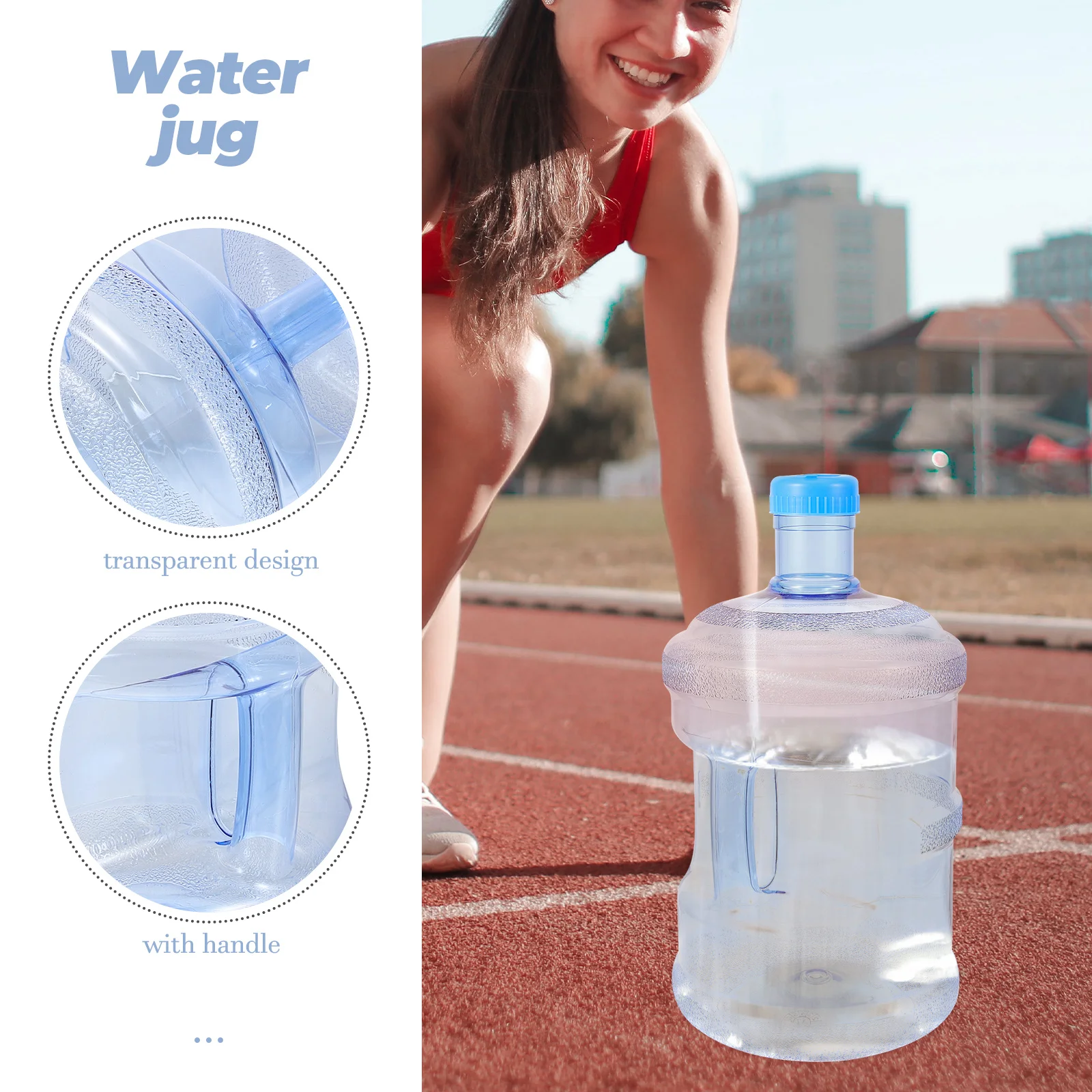 

Pure Jug Outdoor Portable Clear Gallon Water Bottle Large Mouth Freezable Transparent Water Container for Camping Drinking