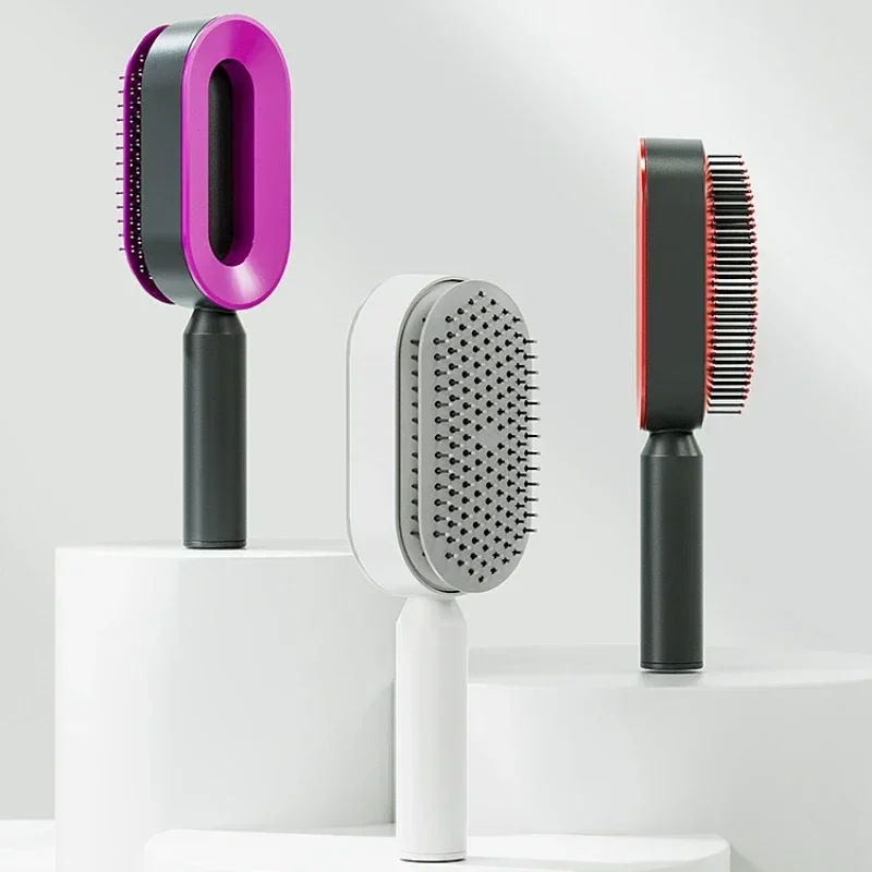 Self Cleaning Hair Brush for Women One-key Cleaning Hair  Airbag Massage Scalp Comb Anti-Static Hairbrush Dropshipping