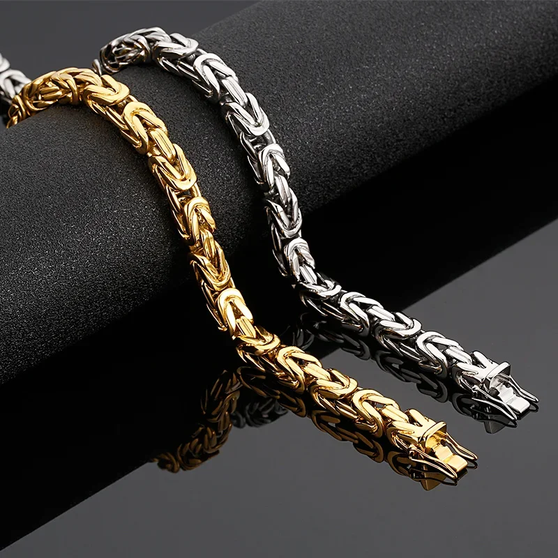 

HAOYI 8mm Wide Stainless Steel 55cm 60cm 65cm Chain Men's Hip Hop Necklace Jewelry Gift