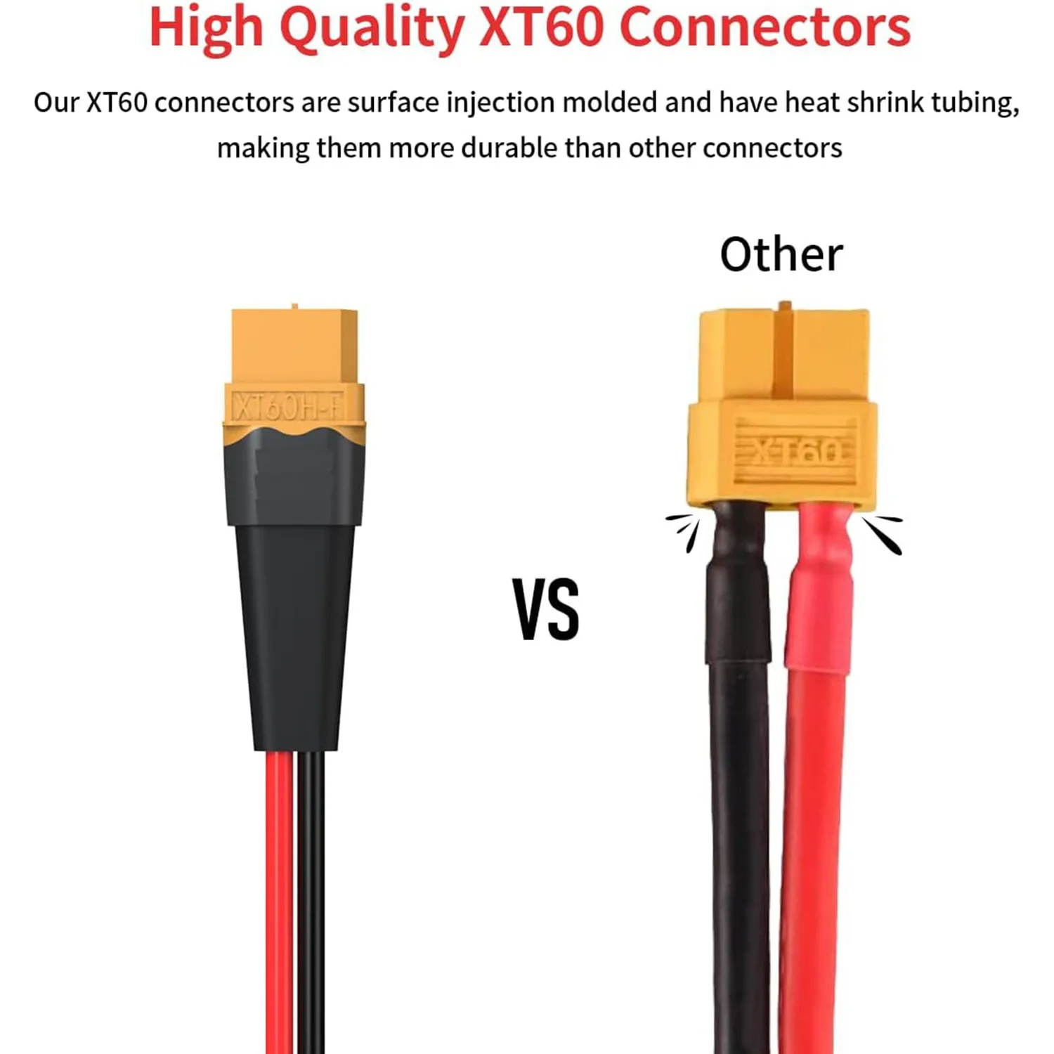 XT60 Y Splitter,12AWG XT60 1 Female to 2 Male Connector Cable for UAV Phantom Quadcopter RC Car(1FT)