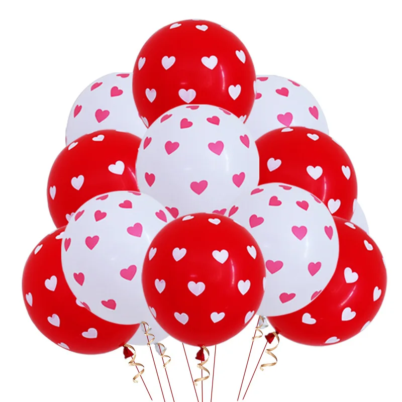 12 inch love printing balloon Valentine's day wedding decoration confession balloon 2.8g heart-shaped latex balloon