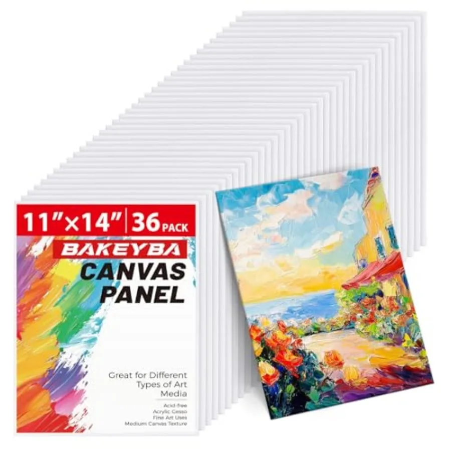 

Холсты для рисования, 36 штук, 11x14 дюймов, пустые холщовые панели, 100% хлопок, художественные принадлежности для акрила, масла, акварели, темперы