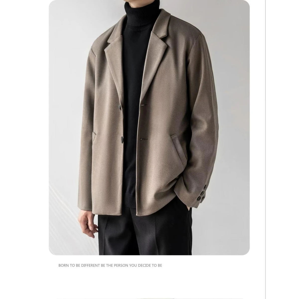 

Повседневный мужской шерстяной костюм Jaet Верхняя одежда Осень-зима Новый Sle Ретро Faionable Match Все для отдыха Корейская версия пальто