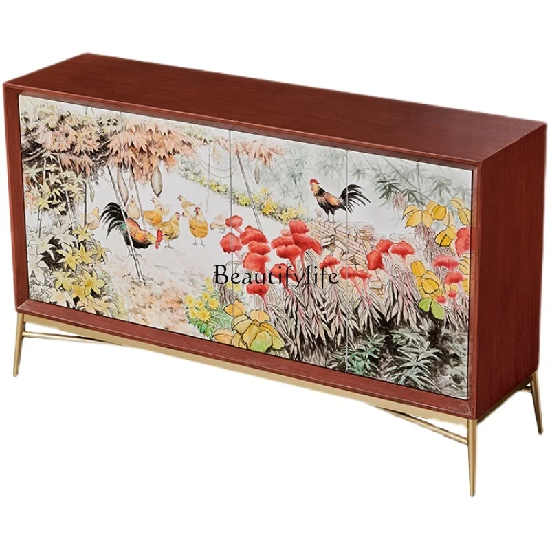 

Modern new Chinese European dining side table cabinet American living room sofa side cabinet