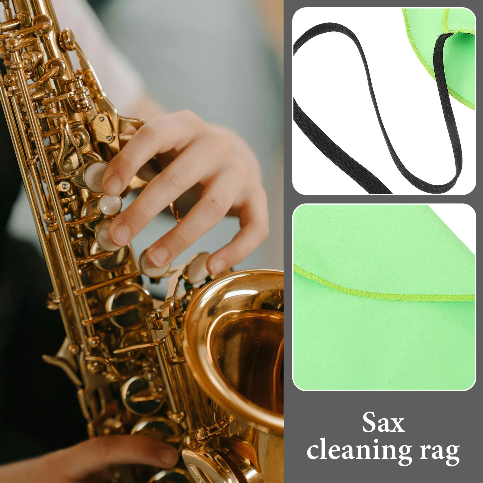 

4 Pcs Cleaning Professional Saxophone Cleaning Cloth Cloth Green Microfiber Clarinet Inside Tube Cleaner for Instruments
