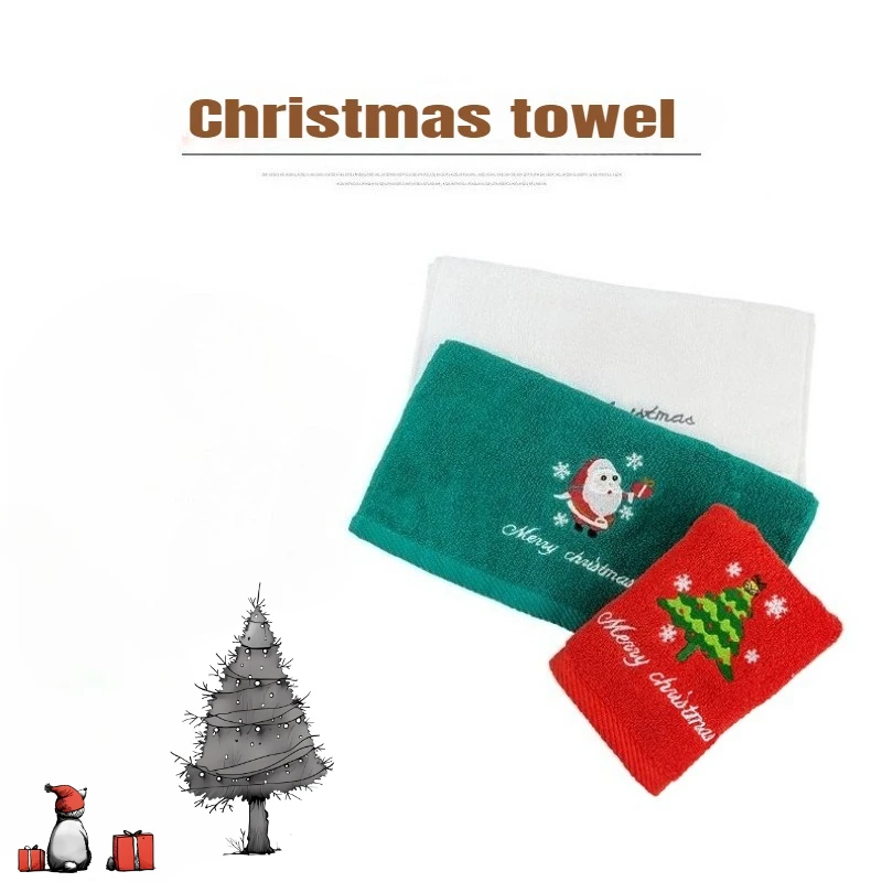 سانتا كلوز هدية السنة الجديدة رجل امرأة المنزل الحمام غسل اليد الوجه منشفة القماش غسل القماش زينة عيد الميلاد منشفة الوجه الأحمر