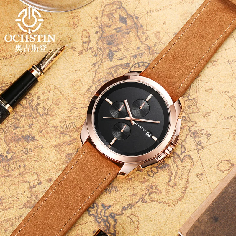 

OCHSTIN многофункциональные кварцевые часы Pilot Series, водонепроницаемые мужские часы, новая распродажа, спортивные мужские часы, деловые часы для мужчин