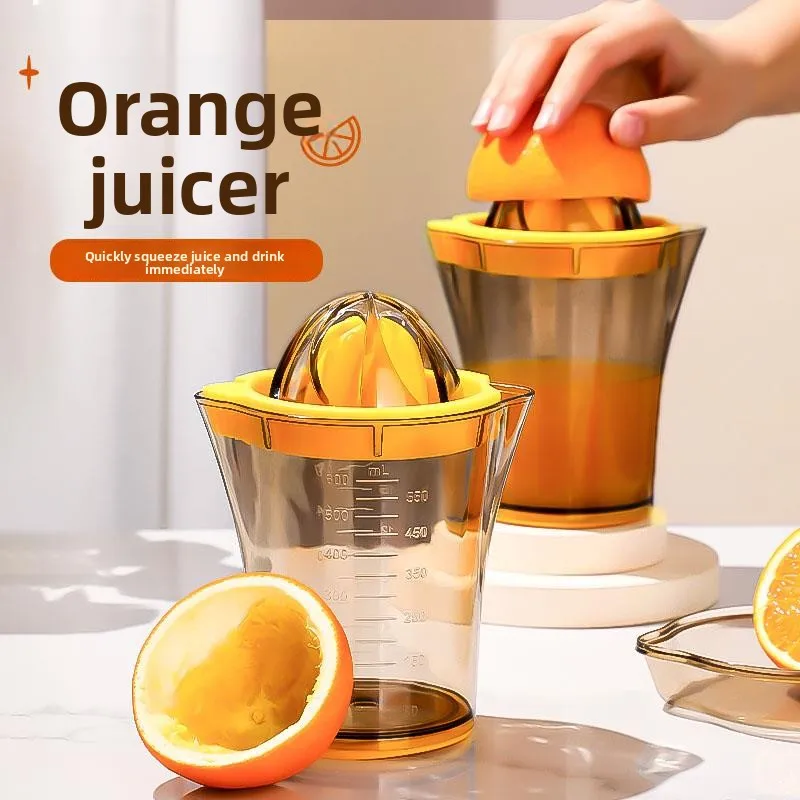 

Manual Orange Juicer Lemon Squeezer Home Use Fruit Juice Extractor Waste Separation Kitchen Tool Plastic Body 40mL-600mL Cap...