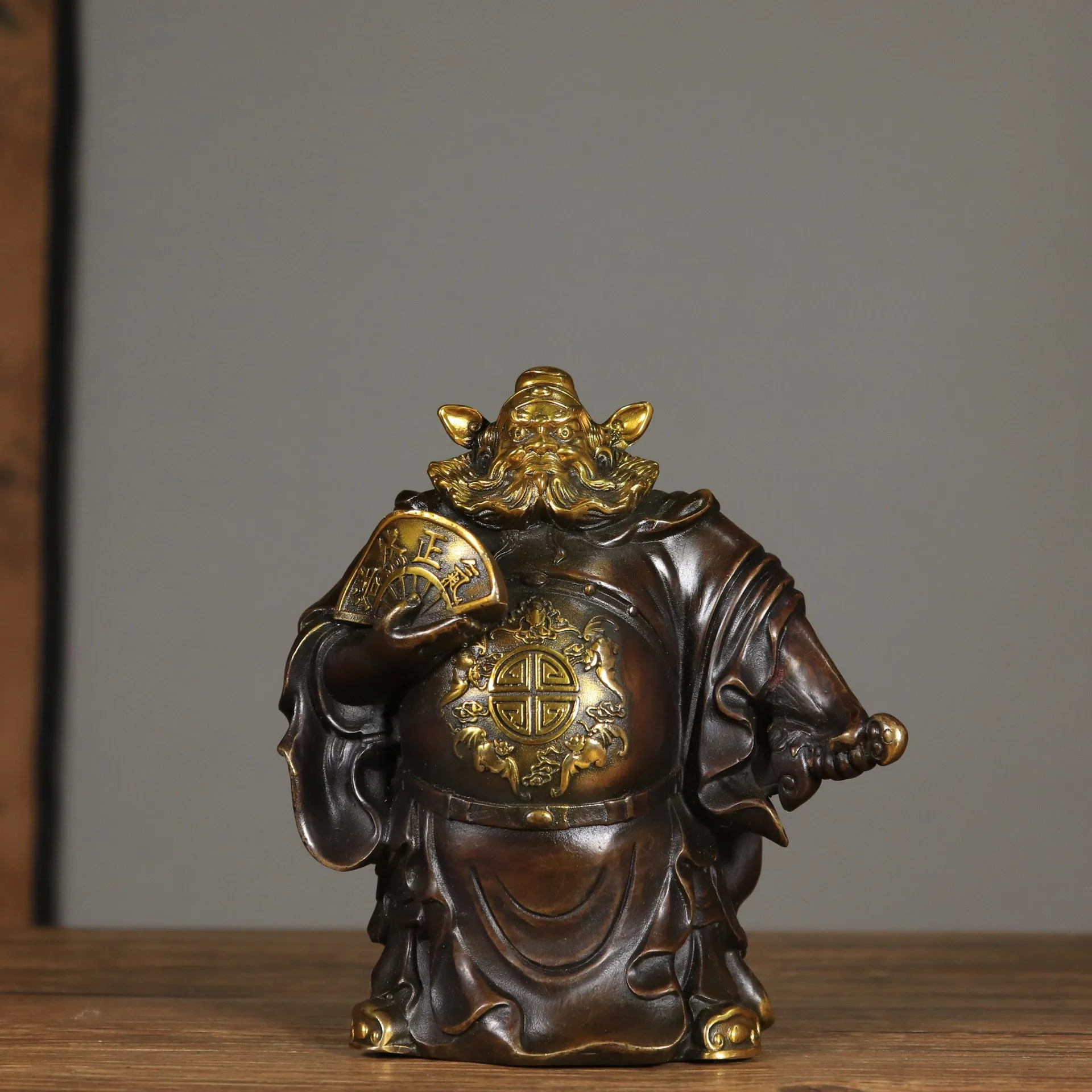DSA pure copper Zhong Kui ornament, Zhong Kui statue, living room Buddhist hall, table top ornament, handicrafts,  collection