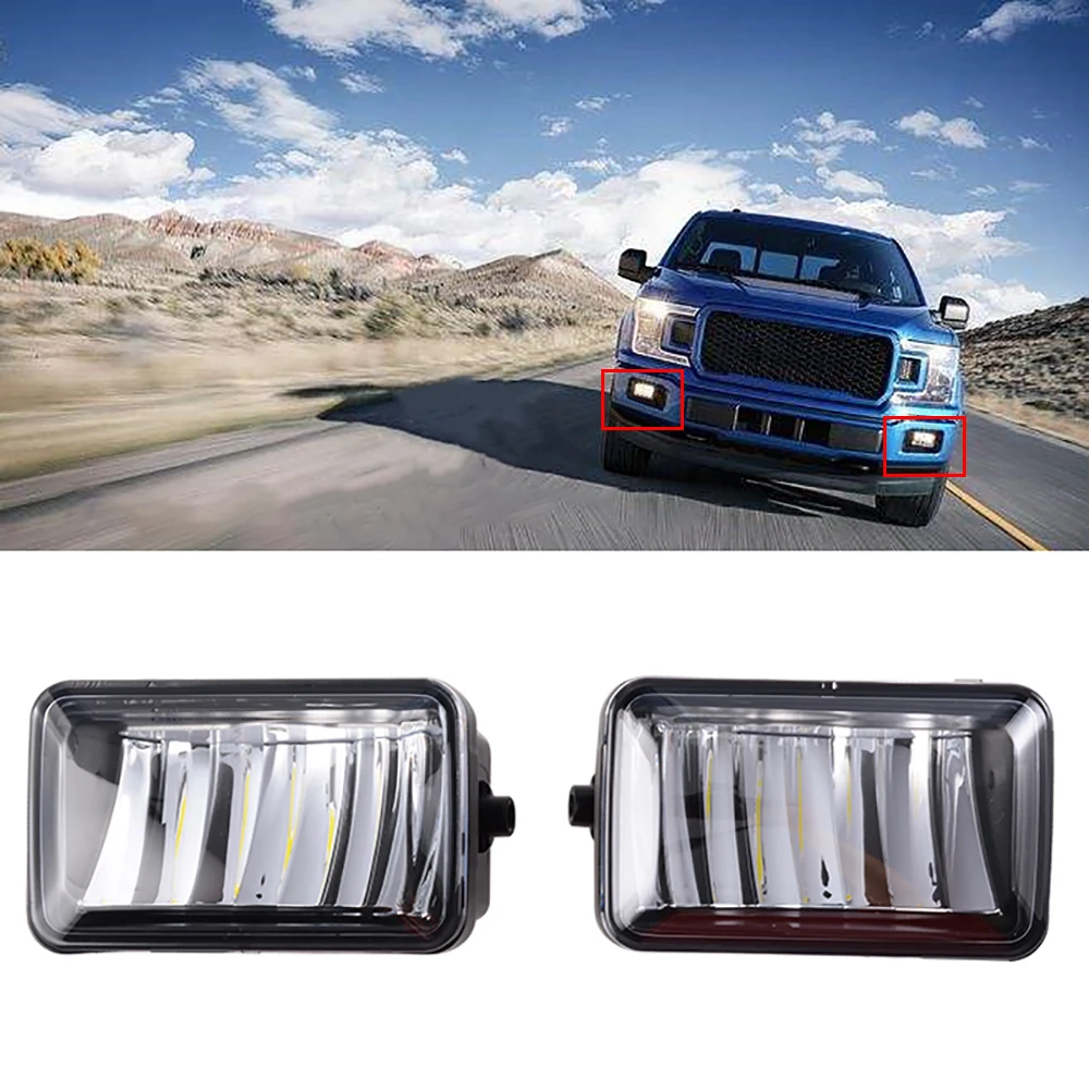 

2pcs LED Fog Lights Front Bumper Foglight Accessories For Ford F150 F-150 2015 2016 2017 2018 FL3Z15201B FL3Z15200A