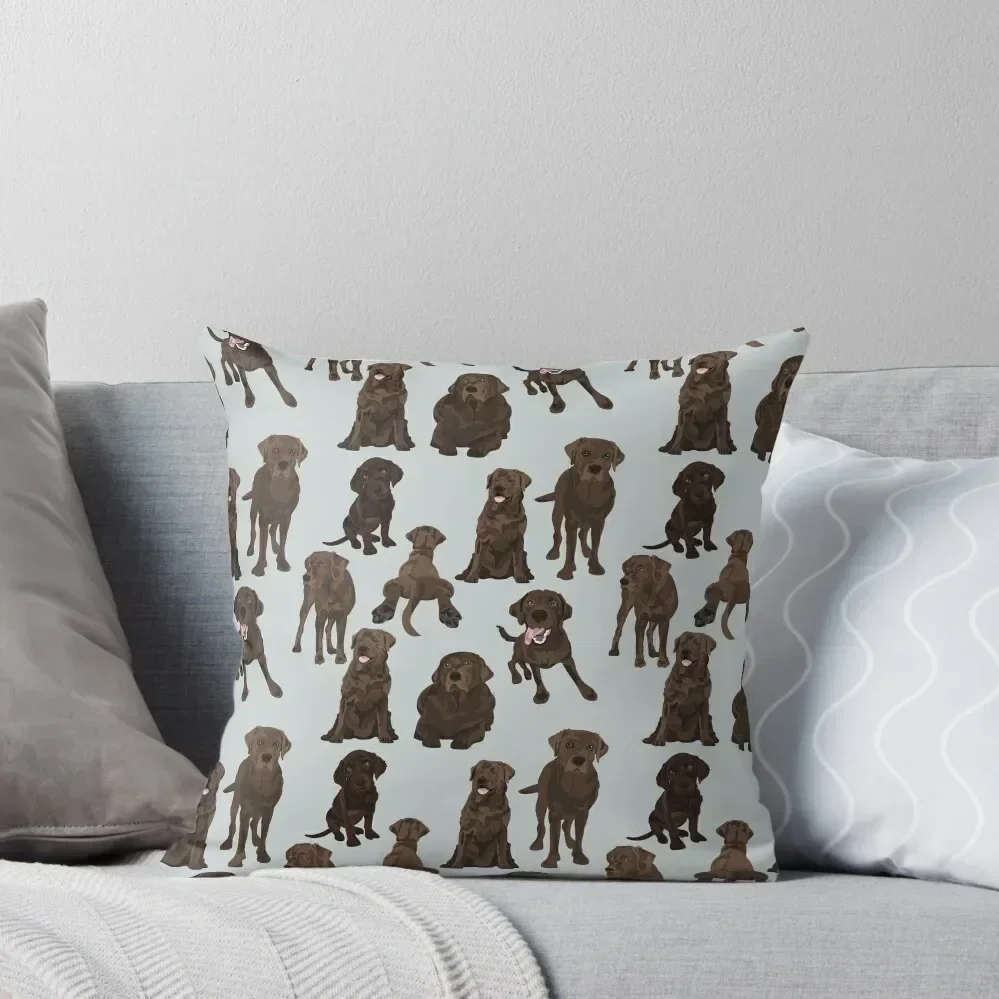

Chocolate Labrador Throw Pillow autumn decoration Elastic Cover For Sofa Decorative Cushions Room decorating items pillow