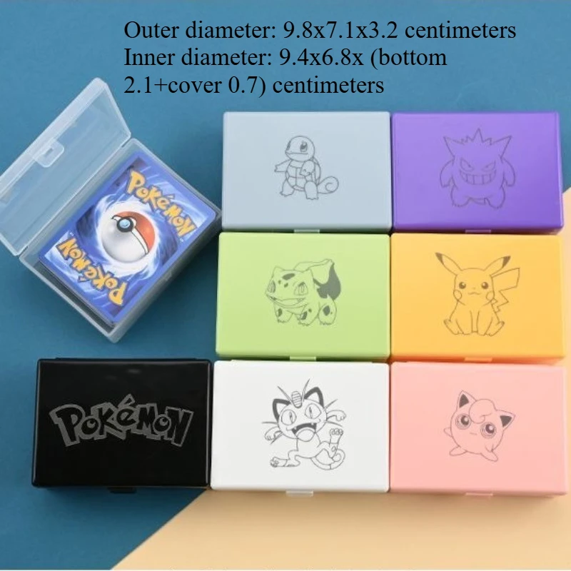 

Pokémon Card Storage Box Creativity Colorful Plastic Card Storage Box Large Capacity Dustproof Flip Cover Organizing Box Gifts