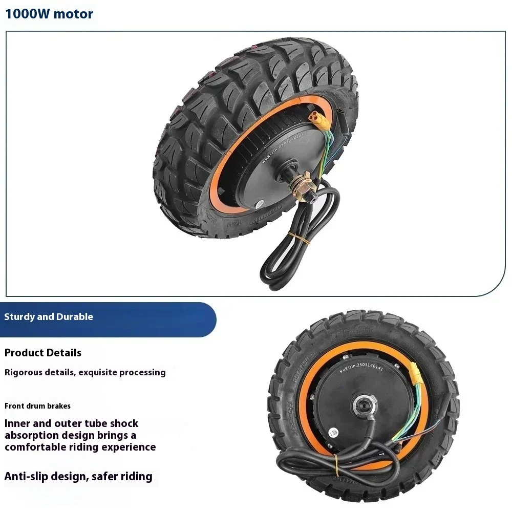 1000W Wheel Hub Motor for KUGOO KIRIN KuKirin G2 Max Electric Scooter Shock-absorbing Brushless Engine With 255x80 Tire